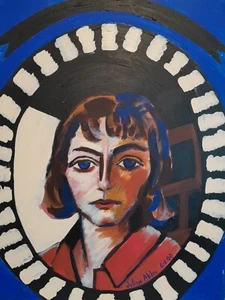 Portrait Mädchen Acryl auf Leinwand Original Gemälde 18x24 - Bild 1 von 7