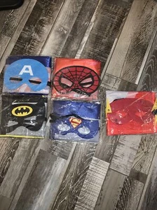 pack of 5 superhero capes and masks children Boys halloween party costume - Picture 1 of 12