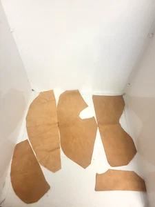 Suede Leather Tan Colored Remnant Lot, 8 Pieces 12.5 Oz Unused Scraps - Picture 1 of 18