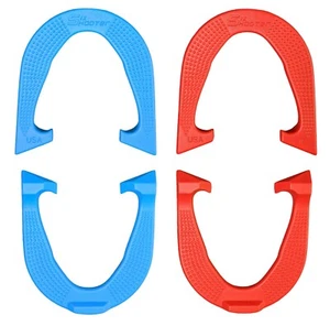Six Shooter Durable Pro Pitching Horseshoes- 2 Pair, Red/Blue, Made in USA - Picture 1 of 6