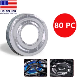 80 Aluminum Foil Round Gas Burner Disposable Bib Liners Stove Covers WHOLESALE - Picture 1 of 7