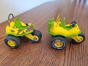 Vintage Tonka 3 Wheeler Trike ATV Green Yellow Pressed Steel LOT OF 2! - Picture 1 of 7