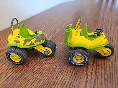 Triciclo de 3 ruedas Tonka de colección ATV verde amarillo acero prensado ¡LOTE DE 2! Foto 1 de 4