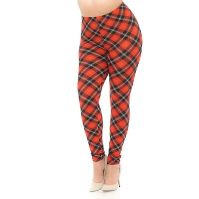Hermosas leggings irlandeses a cuadros negros rojos suaves con mantequilla talla X-Plus 3X-5X para mujer Foto 1 de 4