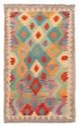 Tapis turc vintage tissé à la main 3'7" x 6'0" tapis traditionnel laine Kilim