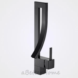 Black Innovate Fold Square Bathroom Sink Faucets Single Handle Basin Mixer Tap - Picture 1 of 5