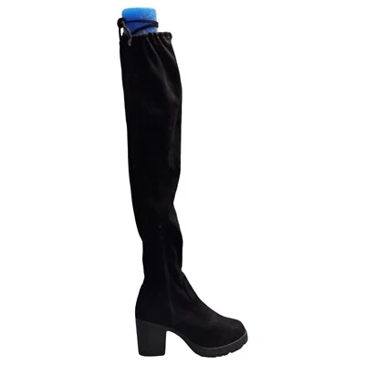 Botas de invierno ZIGIsoho para mujer talla 7 tela textil negra sobre la rodilla Foto 1 de 4