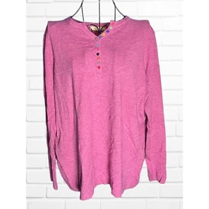 Maglione Henley Vintage Donna M/L Bottone Arcobaleno Collo Rosa Henley Lana Cashmere - Foto 1 di 5