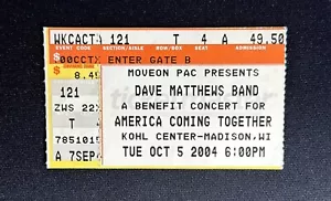2004 Dave Matthews Band Kohl Center Madison Wisconsin biglietto concerto stub 5 ottobre - Foto 1 di 2