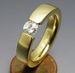 ANILLO TENSOR BRILLANTE G/VVSI DISEÑO REIF - ORO 585 - Imagen 1 de 12