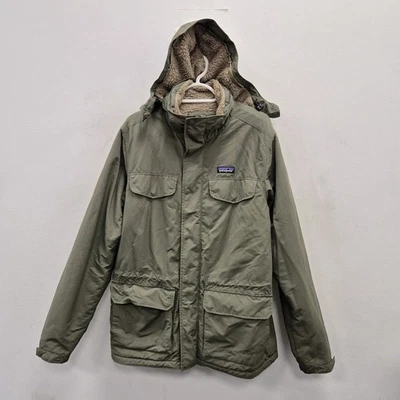Patagonia Isthmus Sherpa Lined Hood Industrial Green Outdoor Coat Jacket Medium - Image 1 of 4