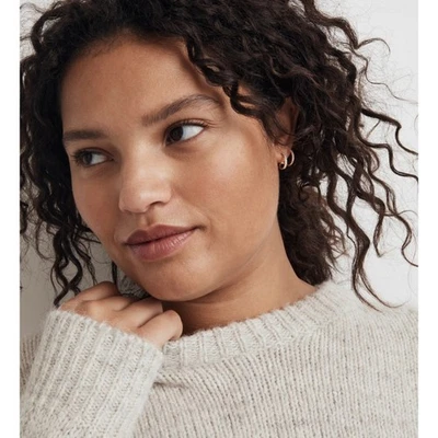 New With Defects Madewell Demi-Fine Pavé Double Hoop Earrings Gold - Image 1 of 4