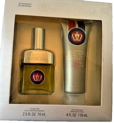 British Sterling Juego de regalo de 2 piezas 2,5 oz spray de colonia - Bálsamo para después del afeitado 4 oz Foto 1 de 3