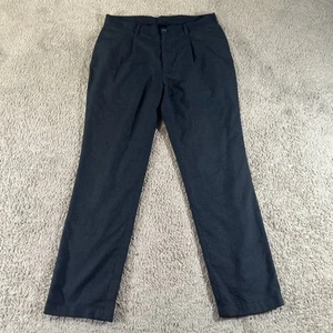 Vintage Stussy Pants Men 32x29 Black Tapered Trousers Rayon Blend Made In USA - Picture 1 of 13