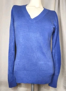 NY & Company Damen Gr. SM Periwinkle Blau Langarm Strick V-Ausschnitt Pullover Acryl - Bild 1 von 10