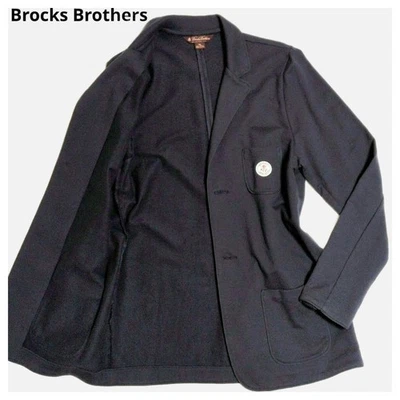 Blazer Brooks Brothers Unconstructed XL parche azul marino chaqueta de 2 botones 100 % algodón Foto 1 de 4