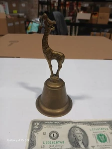 Vintage 60er Jahre massive schwere Messing geschnitzte Giraffe Glocke Indien - Bild 1 von 13