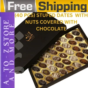 Special Majdool dates stuffed with nuts and covered with chocolate-fresh-40 PCS - Picture 1 of 1