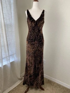 Vtg Ralph Lauren Velvet Maxi Slip Dress Evening Gown Size 8 Whimsigoth Silk Y2k - Picture 1 of 9