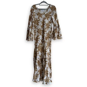 Vestido One Season Mujer XS Floral Australia Blanco Largo Maxi Manga Campana - Imagen 1 de 9