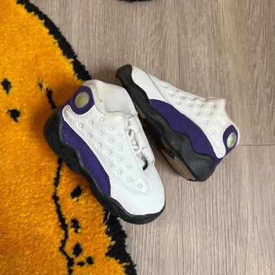 Nike Air Jordan Retro 13 XIII Zapatos Lakers Court Púrpura Niño Pequeño 414581-105 Talla 6C Foto 1 de 4