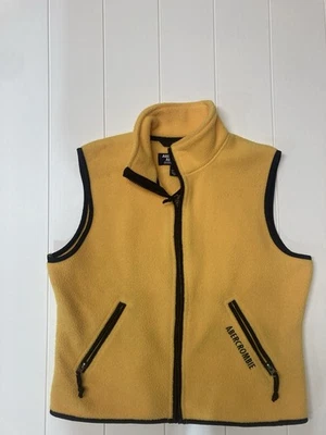 Chaleco Abercrombie & Fitch Vintage Polar Amarillo Cremallera Completa Talla Grande Foto 1 de 4
