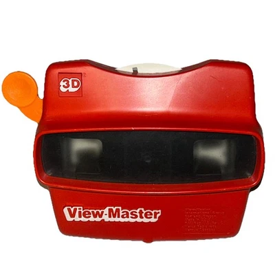 Visor de diapositivas de juguete clásico rojo 3d vintage Viewmaster mango naranja Foto 1 de 4