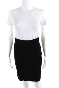 Diane Von Furstenberg Womens Margrita Pencil Skirt Black Cotton Size 4 LL19LL - Picture 1 of 6