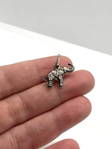 Vintage Old Silver Italy 925 Elephant Puffy Charm Or Pendant - Picture 1 of 4
