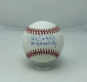 Bret Saberhagen Signed Rawlings Official MLB Baseball 85 & 89 AL CY Insc PSA 086 - Picture 1 of 2