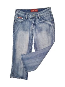 XFN Damen Blaue Kurze Jeans Dreiviertelhose Caprihose Knielang Gr S 36 Low Waist - Bild 1 von 4
