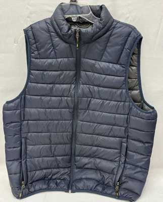 Hawke & Co Mens Large Quilted Puffer Vest Navy Blue Performance Blue Packable - Image 1 of 4