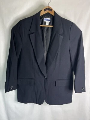 Blazer Pendleton Vintage 100% Lã Virgem Feito Nos EUA Preto Tamanho. 14 GHP3 usados. - Imagem 1 de 4