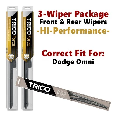 Wipers 3-pk Hi-Performance fits 1978-1990 Dodge Omni - 25160x2/30180 - Image 1 of 4