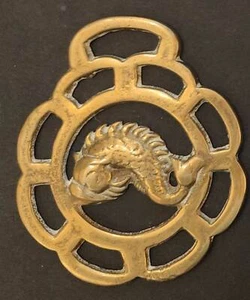 Horse Brass featuring swimming fish 85 x 65 mm approx good cond - Picture 1 of 2