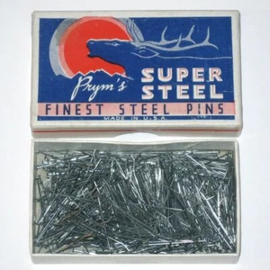 Vintage PRYM's Super Steel Finest Steel Pins! No. 17 2 oz. Box! (Made in USA) - Imagen 1 de 3