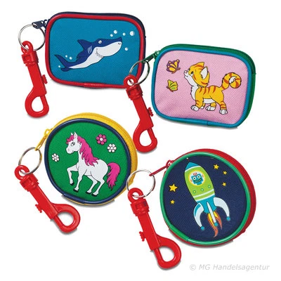 FABRIZIO Kinder Geldbörse Börse Geldbeutel Pferd Katze Rakete blau rosa grün