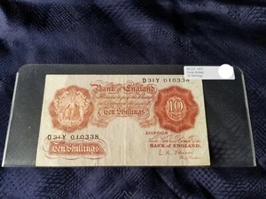Great Britain 10 Shillings 1955 BE31f Very Fine Serial #D31Y 010338 - Picture 1 of 2