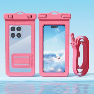 2Pcs Touch Screen Diving Swimming Cellphone Waterproof Cover For iPhone Samsung - Picture 1 of 19
