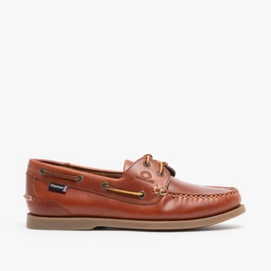 Chatham DECK-CHESTNUT-8 Mens Nubuck Casual Pull-On Boat & Deck Shoes Chestnut