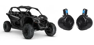 8" 300 Watt Rollcage Rollbar Tower Speakers for Can-Am MAVERICK X3/X3 Max- Black - Picture 1 of 8