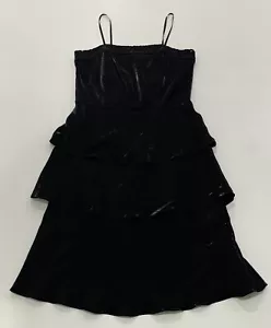 Ladies Size 12 Black Mr K Beaded Formal Ruffled Dress - Style 3K4748 VGC - Picture 1 of 8
