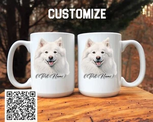 1 Pair American Eskimo Dog Breed Heavy 15oz. Ceramic Coffee Mugs - Picture 1 of 6
