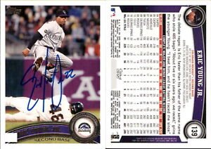 Eric Young Jr. Signed 2011 Topps #139 Card Colorado Rockies Auto AU