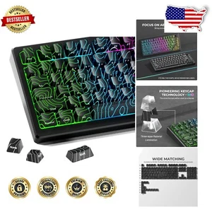 Ergonomic 3-Layer Shine-Through Keycaps - Topographic Design for All Keyboards - Picture 1 of 11