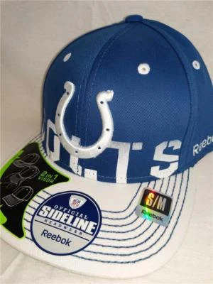 Новый Indianapolis Colts мужской размер S/M Fitmax 70' Reebok боковая линия плоские поля шляпа $26 - Изображение 1 из 4