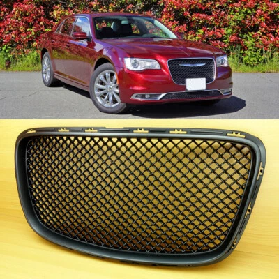 Matte Black Front Hood Grille 4Dr For Chrysler 300 300C Bentley Style 2015-2019 - Изображение 1 из 4