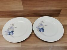 2 x Vintage Woods and Sons England Alpine White Floral 10" Dinner Plates
