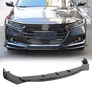 Black Front Bumper Lip Spoiler Splitter Body Kit For Honda Accord 9th 10th Gen - Picture 1 of 17
