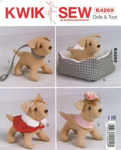 Kwik Sew K4269 Puppy Dog & Accessories for 18" Dolls American Girl UNCUT Pattern - Picture 1 of 4